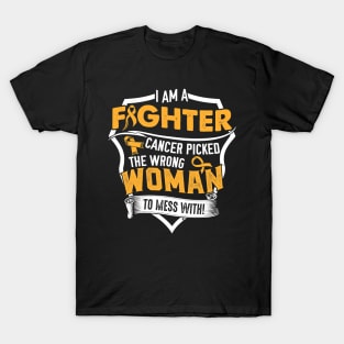 I Am a Fighter- Appendix Cancer Awareness Support Ribbon T-Shirt